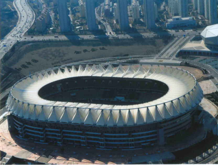 T6K PTFE Tensile Membrane Structure Stadium Roof Landscape Tensile Fabric Strength Membrane Structure