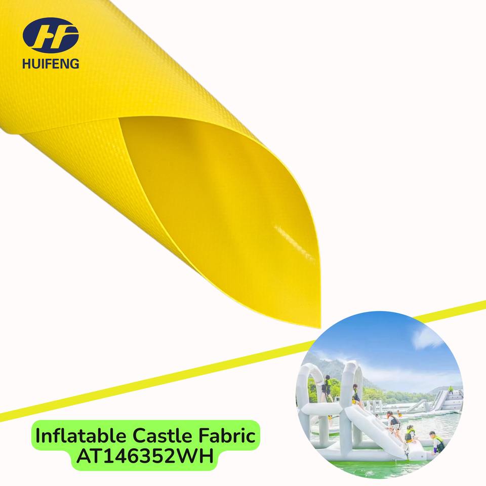 AT146352WH Inflatable Castle Fabric PVC Coated Polyester Fabric Inflatable Water Park Material Toy Material Pool Tarpaulin