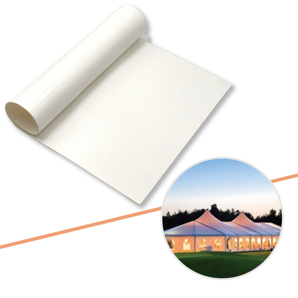 850g PVC Coated Custom Tent Material Water-Resistant and UV-Safe High Tearing Strength Industrial Waterproof Woven Technics
