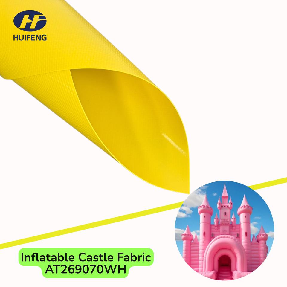 AT269070WH Inflatable Castle Fabric PVC Coated Polyester Fabric Inflatable Princess Castle Fabric Material Making Bouncy Castle