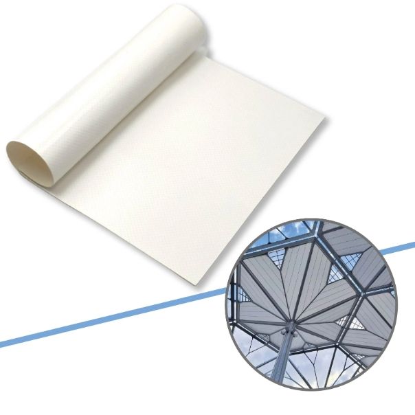 FR Fire-Resistant PVC Coated Woven Fabric for Tensile Structures, Membrane Roofs, Sunshades & Awnings