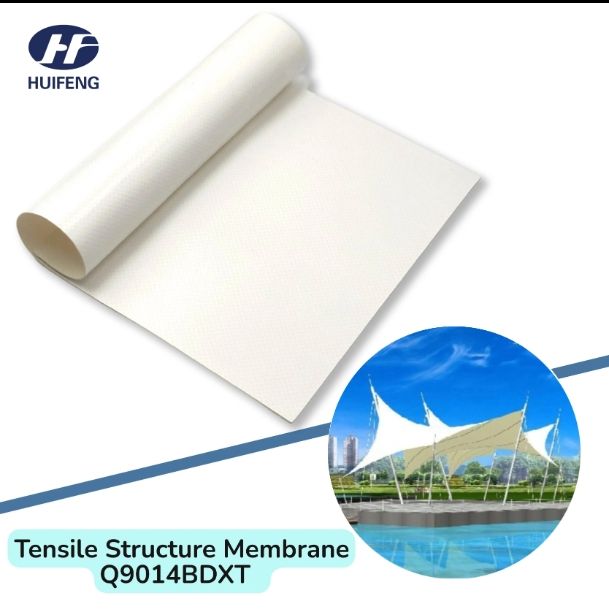 Q9014BDXT PVC Coated Fabric Tensile Structure Membrane Building Roof Cover FR Fire Resistance Material Architectural Structures