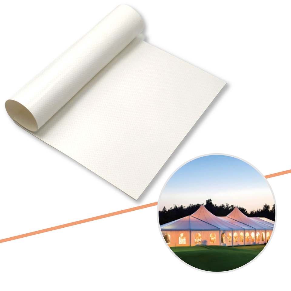 850g PVC Coated Water-Resistant UV-Safe Custom Printing High Tearing Strength Woven Technics Tent Fabric Outdoor Shelter Canopy