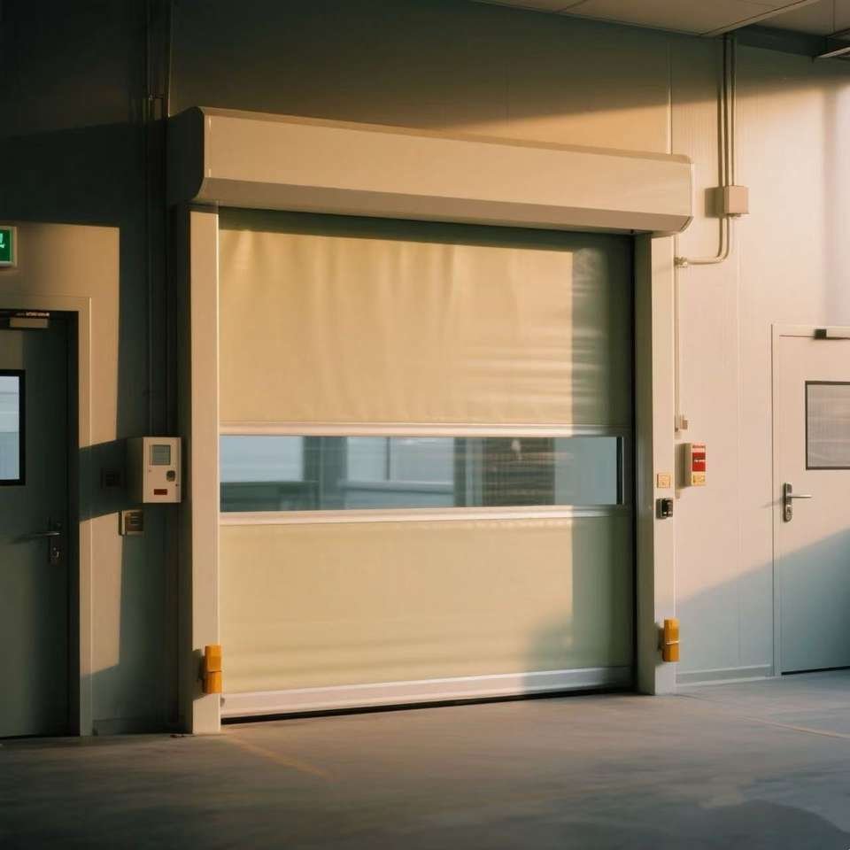 Warp Knitted PVC High-Speed Roll-Up Door Flame Retardant, Windproof, UV Resistant & Waterproof for Industrial Use