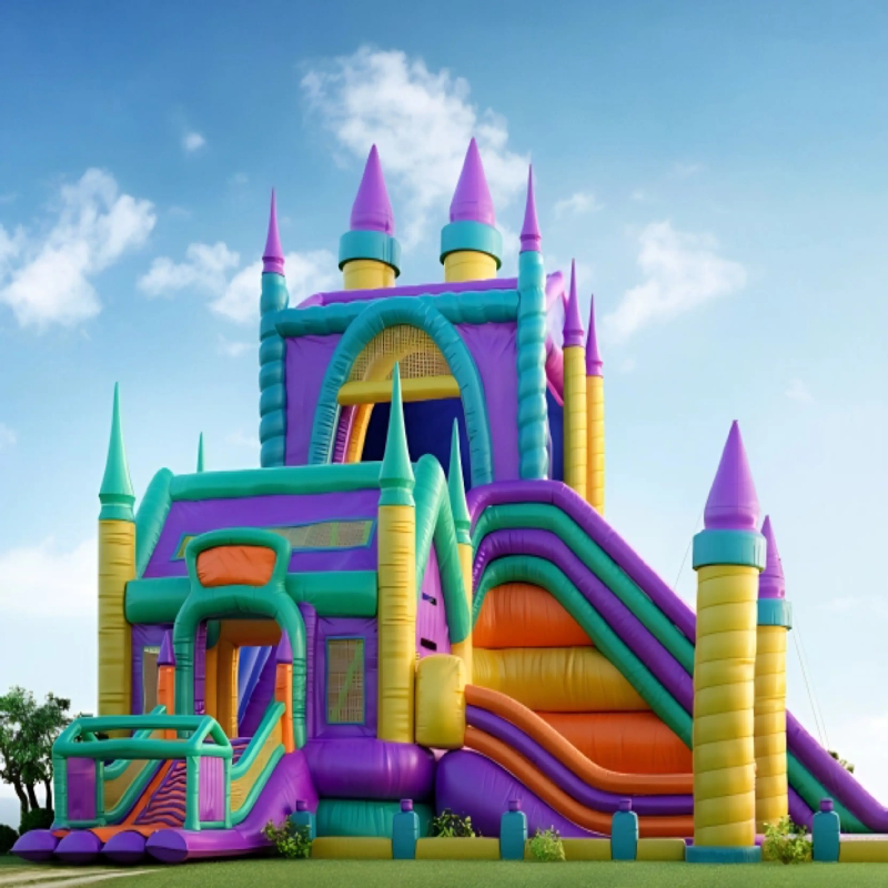 AT269070WH Industrial Fabric PVC-Coated Polyester for Inflatable Castle Bouncy Castle Princess Castle