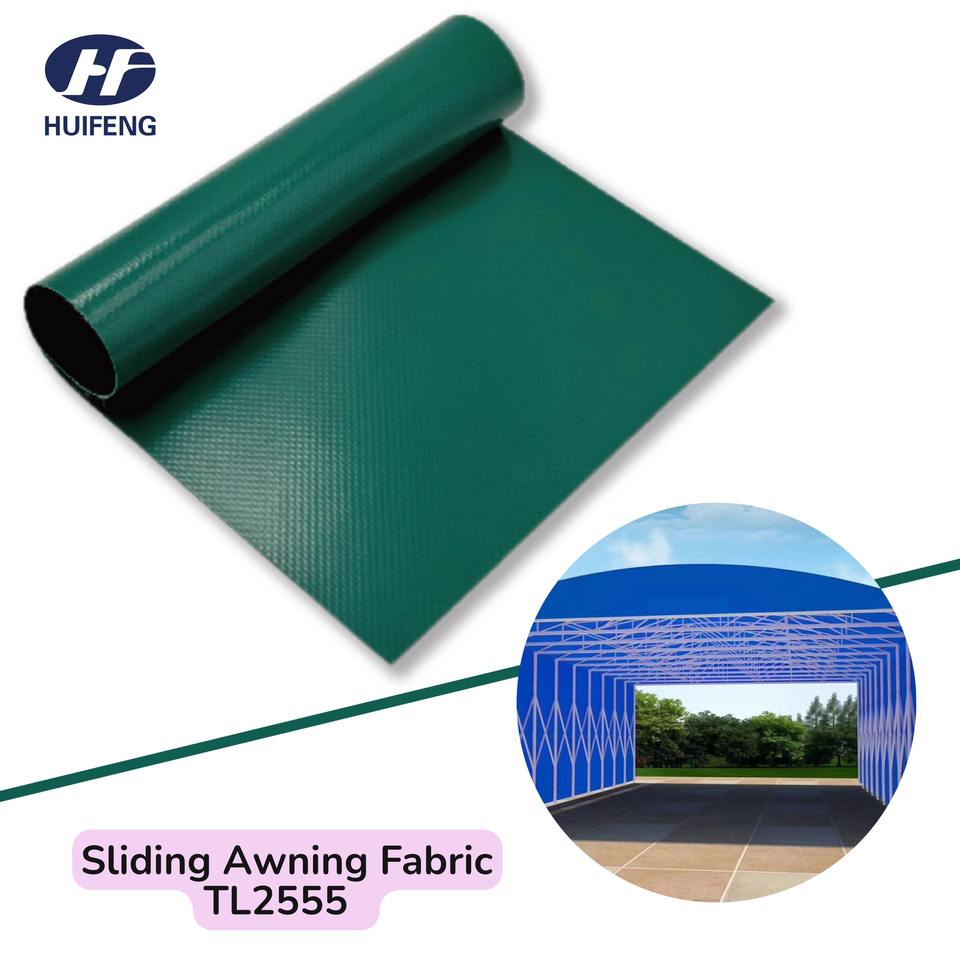 TL2555 PVC Coated Tarpaulin Sliding Awning Fabric PVC Coated Polyester Fabric Membrane Structure Roofing Building Curtain Walls