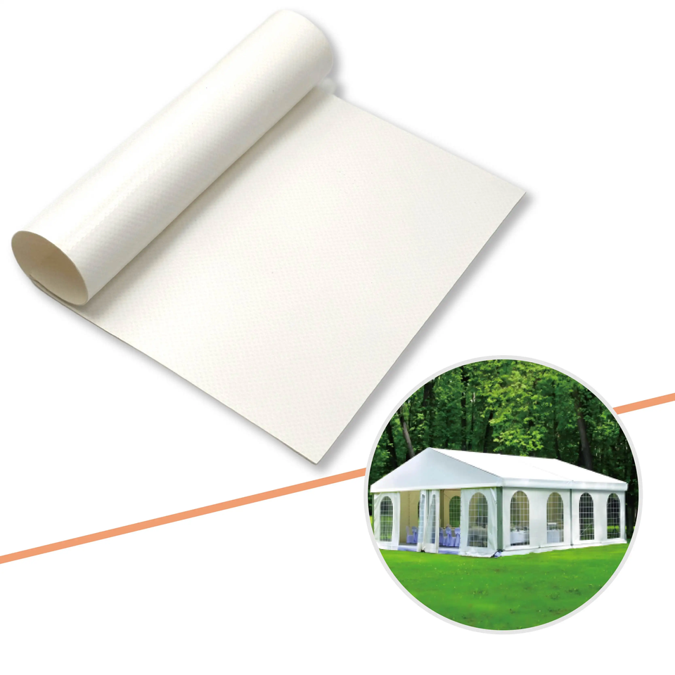 670g PVC Tent Membrane Flame-retardant UV-Safe High Tearing Strength Woven Waterproof Industrial Fabric Durable Shelter Fabric