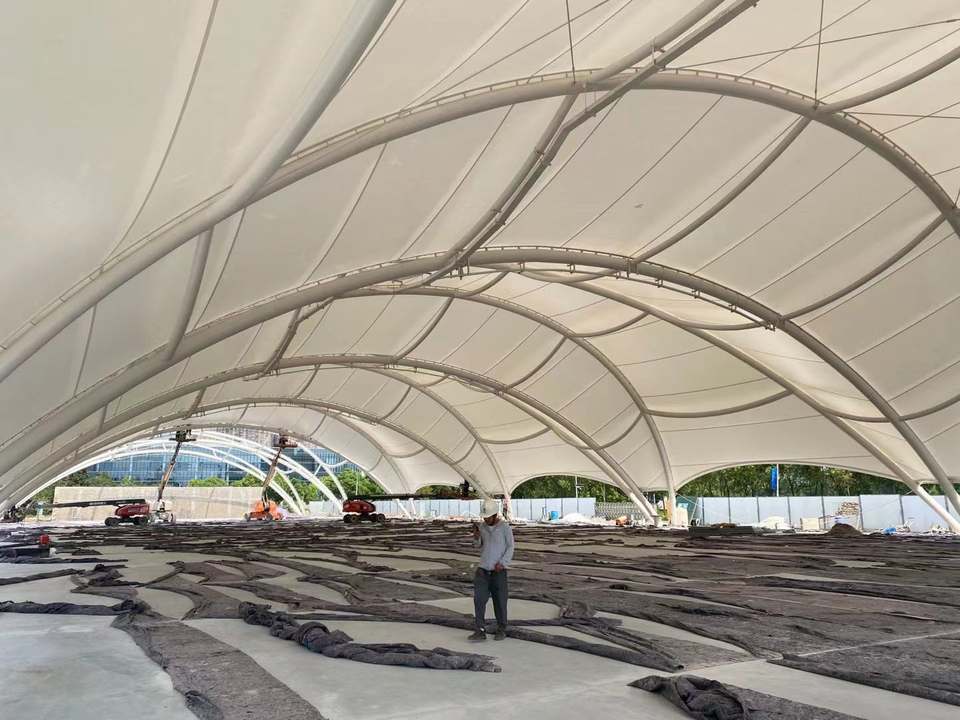 T6K-B Industrial Fabric PTFE Membrane Structure for Urban Architecture Building Curtain Walls Parking Lot Shading Roof