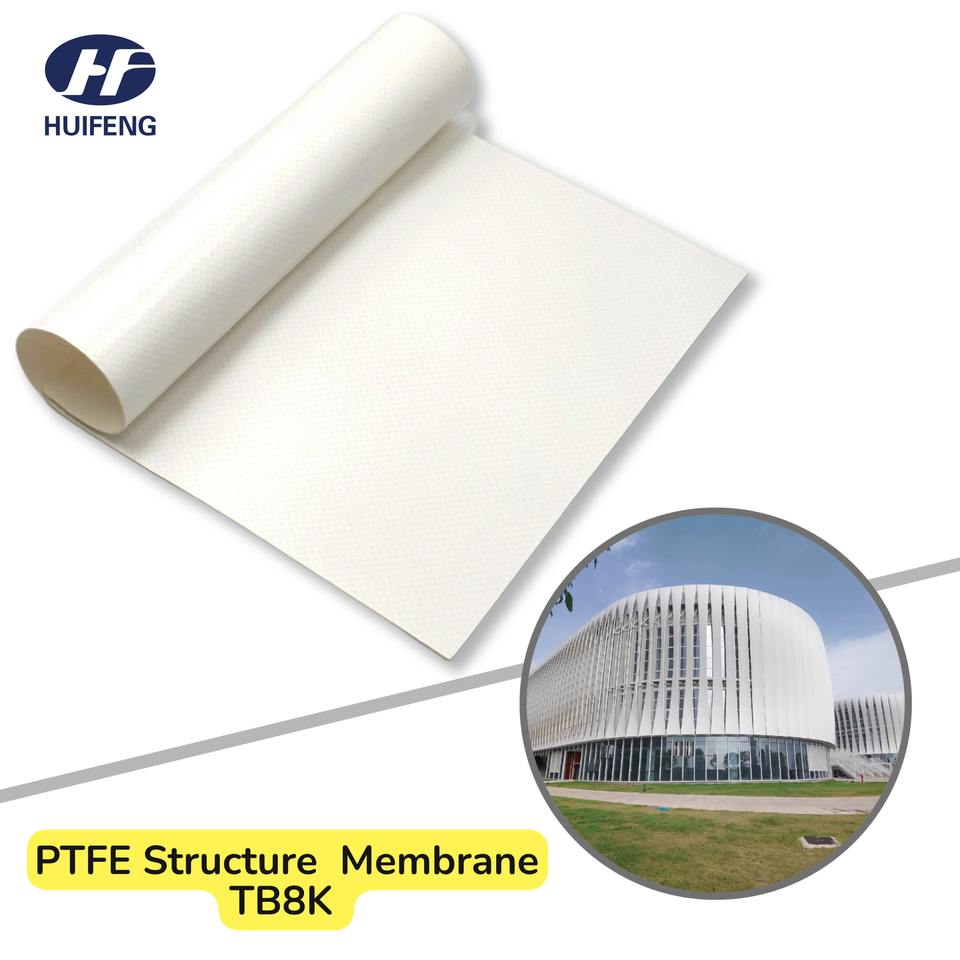 TB8K PTFE Membrane Structure High Strength Sunshade Structure Large Sports Venues Stadium Membrane Structure