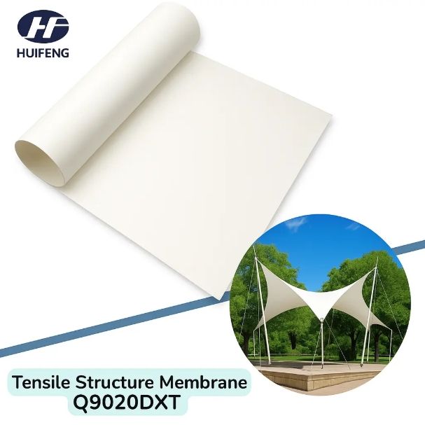 R PVC Coated Woven Fabric Durable Weatherproof Material for Membrane Roofs, Sunshades, Awnings &amp; Tensile Structures