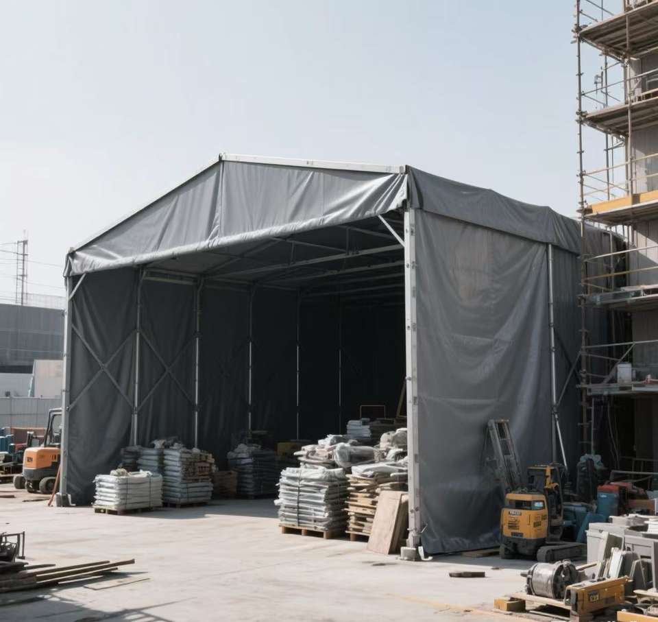 Waterproof PVC Coated Tarpaulin for Retractable Awning Outdoor Fabric for Pergolas, Events, and Industrial Use