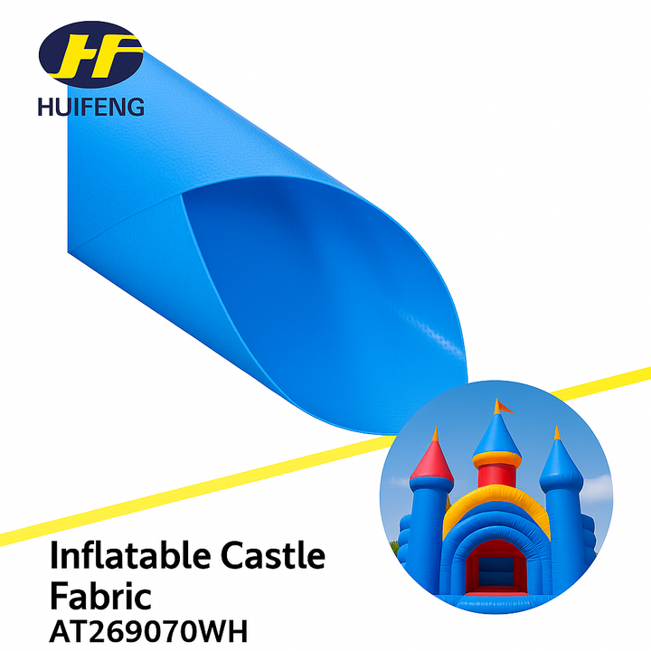 AT269070WH Industrial Fabric Durable Flame Retardant PVC Coated Material for Inflatable Castles Bouncy Houses Play Structures
