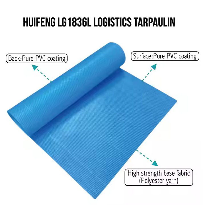 LG1836L Wholesale Huifeng Coated Heavy Duty Truck Cover Tarps Waterproof PVC Tarpaulin 510-650gsm Protective Cover