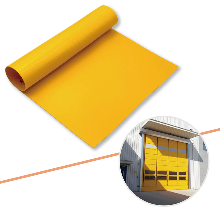 Industrial High-Speed PVC Roll-Up Door Waterproof Warp Knitted Coated PVC Tents Stretch Flame Retardant Industrial Fabric