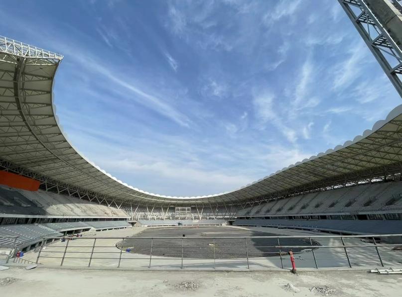 TB8K PTFE Membrane Structure High Strength Sunshade Structure Large Sports Venues Stadium Membrane Structure