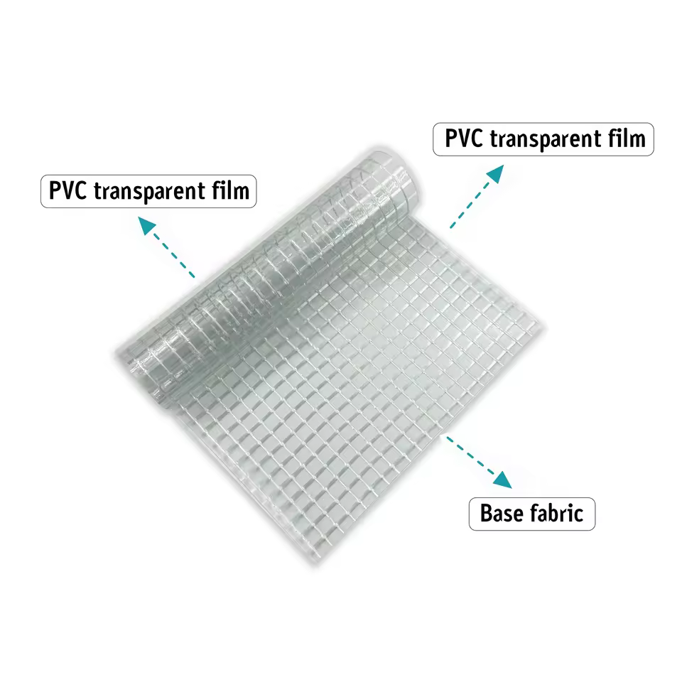 TN0550L PVC Transparent Mesh Fabrics for Tent Windows High Light Transmittance with UV Industrial Woven Techniques