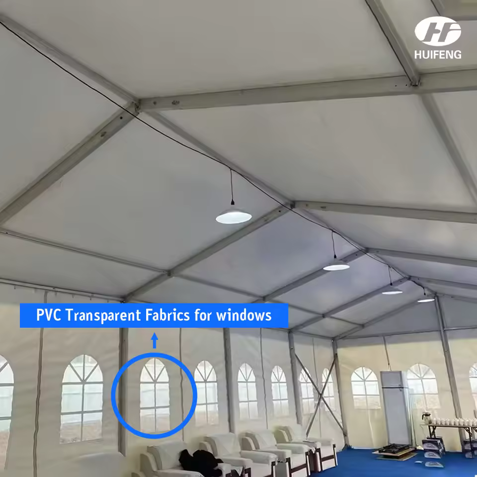 TN0550L PVC Transparent Mesh Fabrics for Tent Windows High Light Transmittance with UV Industrial Woven Techniques