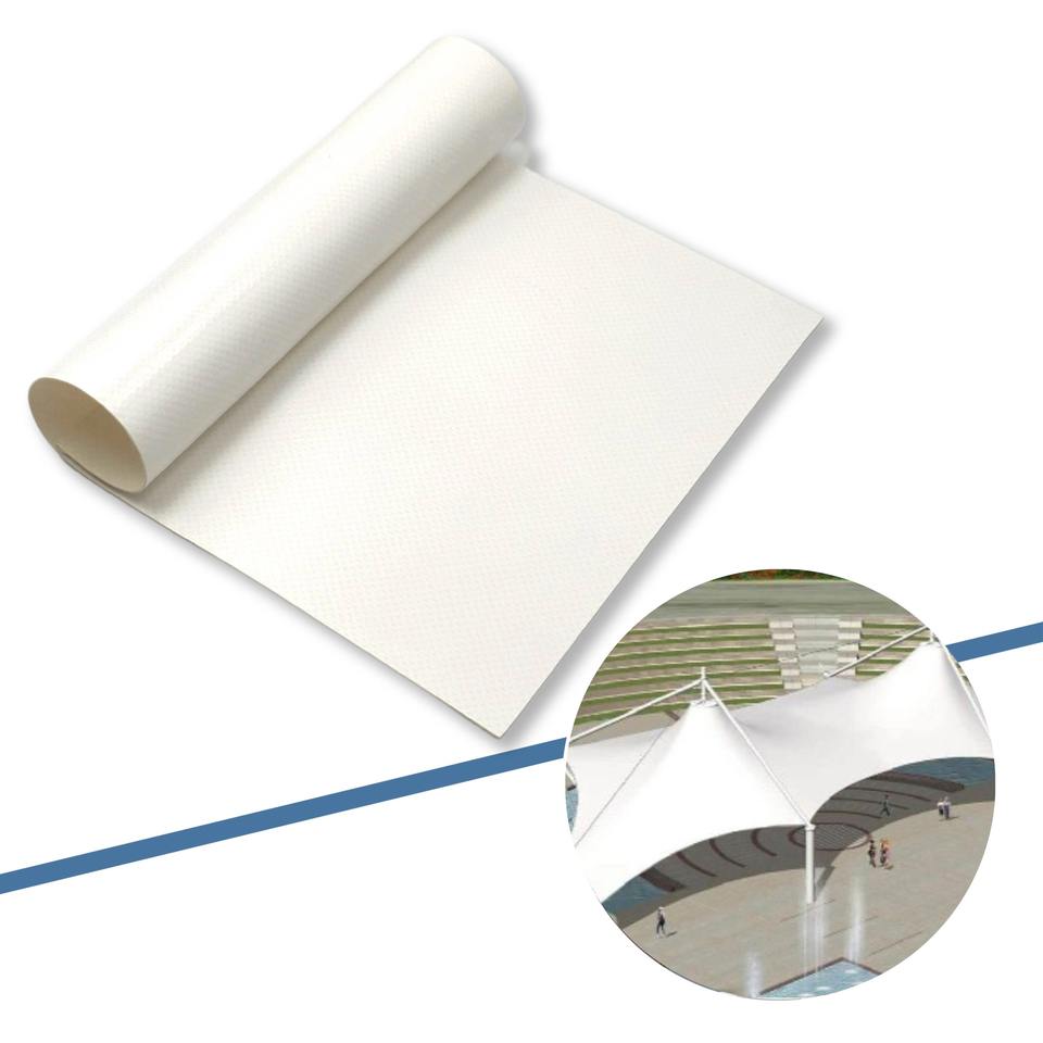 M5510BD PMMA Anti-wicking Tensile Membrane Structure Material for Canopy Tent Shelter Fabric