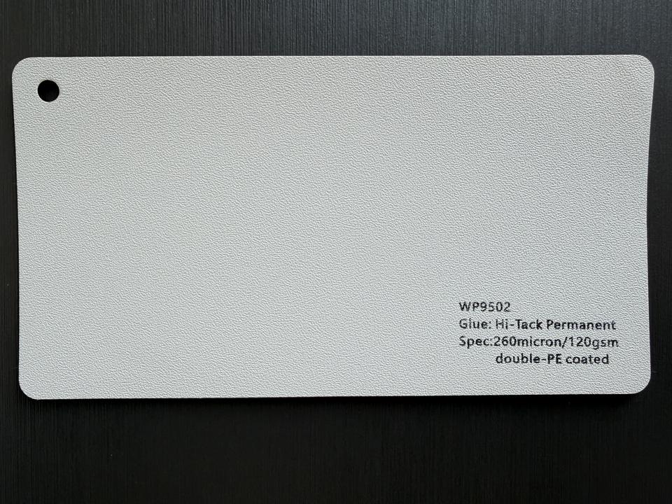 WP9502 260mic/120g Double PE Coated Hi Tack Glue Litchi-patterned Wallpaper