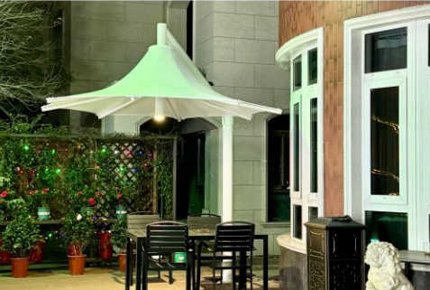 Q10015BDXT 1500g Tent Waterproof & Fire Retardant PVC Fabric for Architectural Tensile Roof and Sunshade