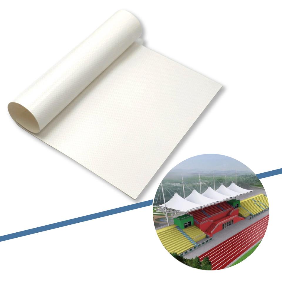 M7513BD PMMA Good Self Cleaning Tensile Membrane Structure Material for Canopy Tent Shelter Fabric