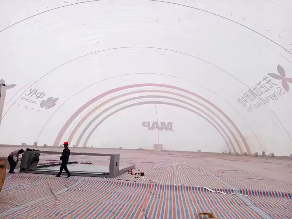 Airdome Project Flame Retardant Inflatable Membrane Tent for Tennis Court Soccer Sports Tensile Structure