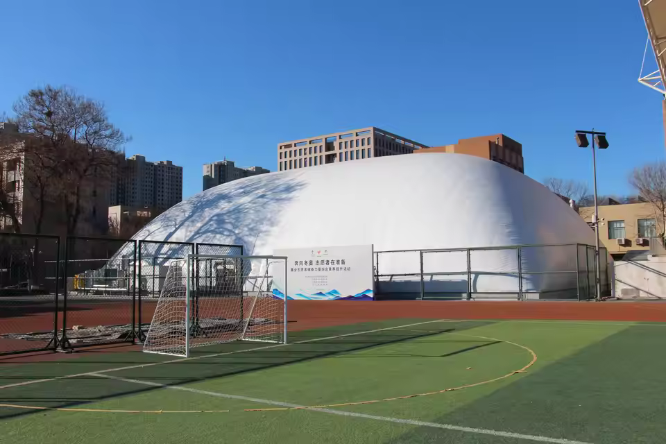 Airdome Project Flame Retardant Inflatable Membrane Tent for Tennis Court Soccer Sports University Gymnasium Tensile Structure