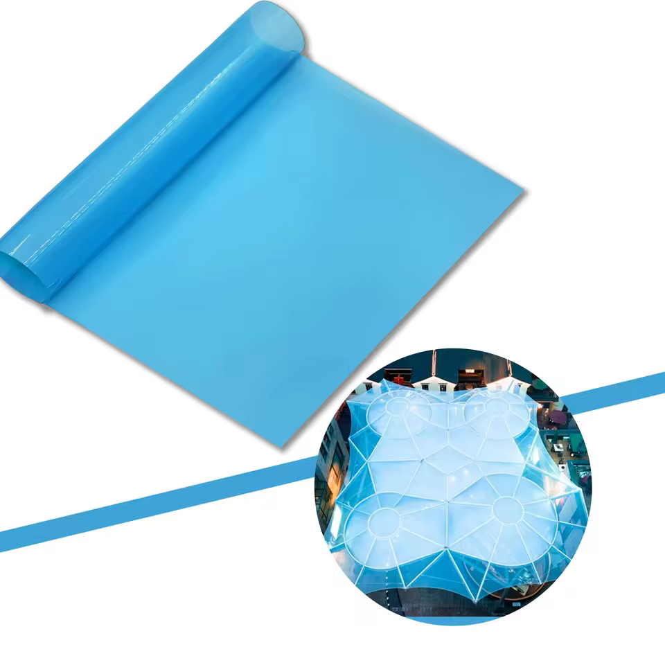ETFE-200 High Strength Roof Stadium Automotive Tensile Price Blue Etfe Greenhouse Transparent ETFE Film Tensile Structure