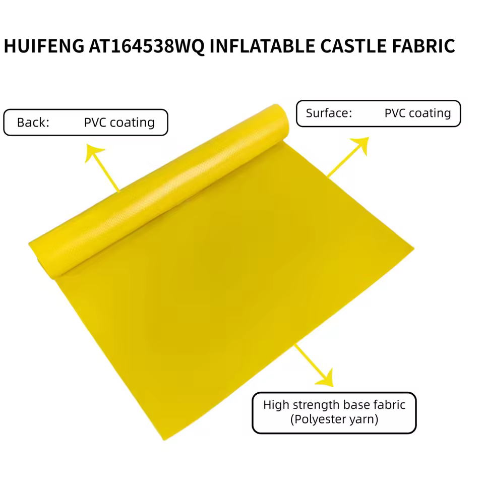 AT257560WH Inflatable Castle Fabric PVC Semi-Coated Polyester Fabric Kids Jumping Bouncer Canvas Vinyl Inflatable Material