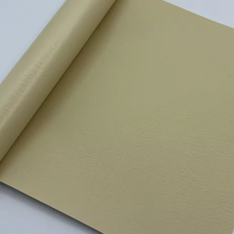 650G Leather Grain Embossed PVC Coated Fabric Good Weather Resistance Tear Resistance and Abrasion Resistance